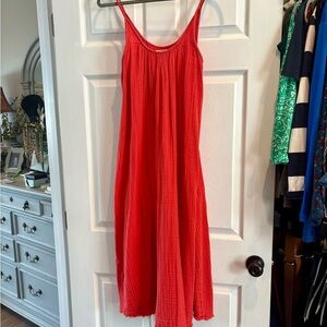 Orange beach coverup/summer dress bright orange Sz XS/S